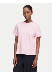 TOMMY HILFIGER - Tommy Hilfiger T-Shirt Th Script WW0WW49941 Różowy jasny Regular Fit. Kolor: różowy. Materiał: bawełna #1