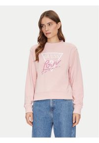 Guess Bluza W5GQ05 KB683 Różowy Regular Fit. Kolor: różowy. Materiał: bawełna, syntetyk #1
