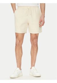 BOSS Szorty materiałowe 50540134 Écru Regular Fit. Materiał: bawełna