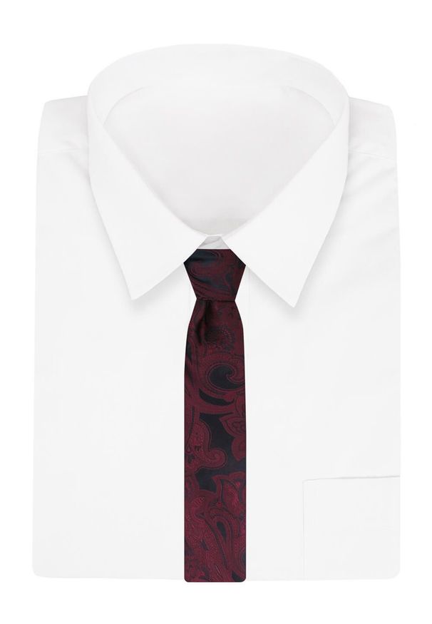 Chattier - Ciemnoczerwony Krawat Męski w Kwiaty, Klasyczny, Szeroki 8 cm, Elegancki -CHATTIER. Kolor: czerwony. Materiał: tkanina. Wzór: kwiaty. Styl: klasyczny, elegancki