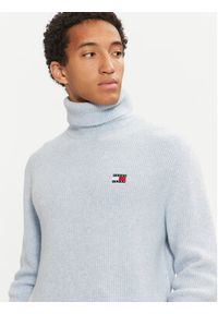 Tommy Jeans Golf DM0DM20602 Błękitny Slim Fit. Typ kołnierza: golf. Kolor: niebieski. Materiał: syntetyk #5