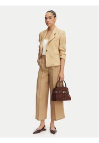 Marella Marynarka Cardato 2613041092 Beżowy Regular Fit. Kolor: beżowy. Materiał: len #3