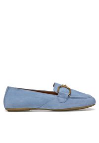 Geox Loafersy D Palmaria D45MUJ 00021 C4003 Niebieski. Kolor: niebieski. Materiał: skóra, zamsz
