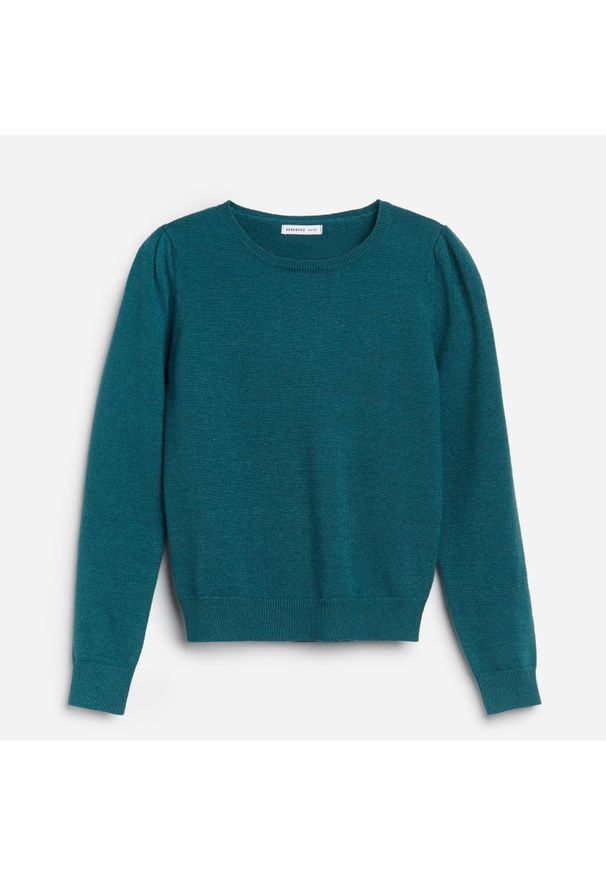 Reserved - Sweter z bufiastymi rękawami - Khaki. Kolor: brązowy