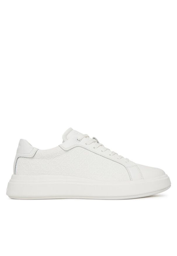 Calvin Klein Sneakersy Chunky Low Top Lace Up Mono HM0HM01970 Biały. Kolor: biały. Materiał: skóra