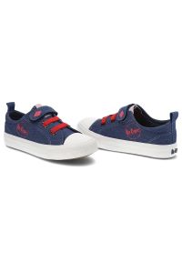 Granatowe Trampki Lee Cooper Dziecięce Buty. Zapięcie: rzepy. Kolor: niebieski. Materiał: materiał, jeans, denim, guma. Szerokość cholewki: normalna. Styl: młodzieżowy #5