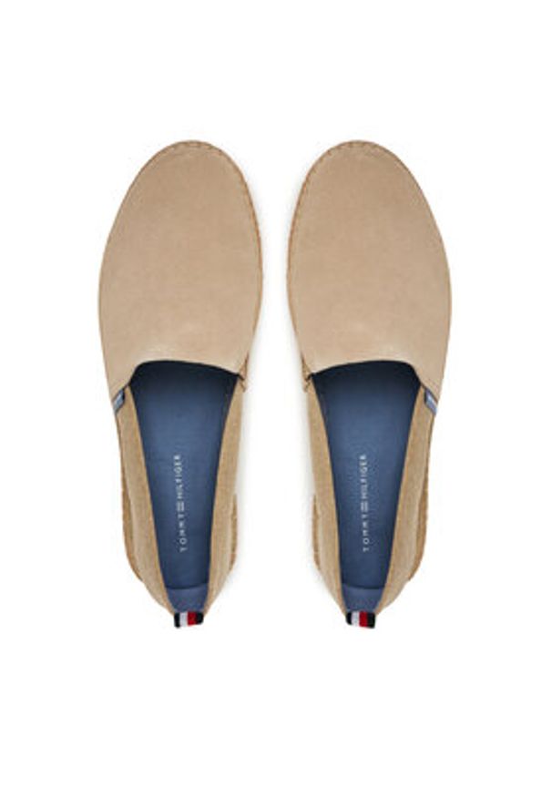 TOMMY HILFIGER - Tommy Hilfiger Espadryle Hilfiger Flex Mix Espadrille FM0FM05497 Beżowy. Kolor: beżowy. Materiał: skóra, zamsz