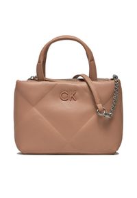 Calvin Klein Torebka Re-Lock Quilt Tote Mini K60K611340 Beżowy. Kolor: beżowy. Materiał: skórzane