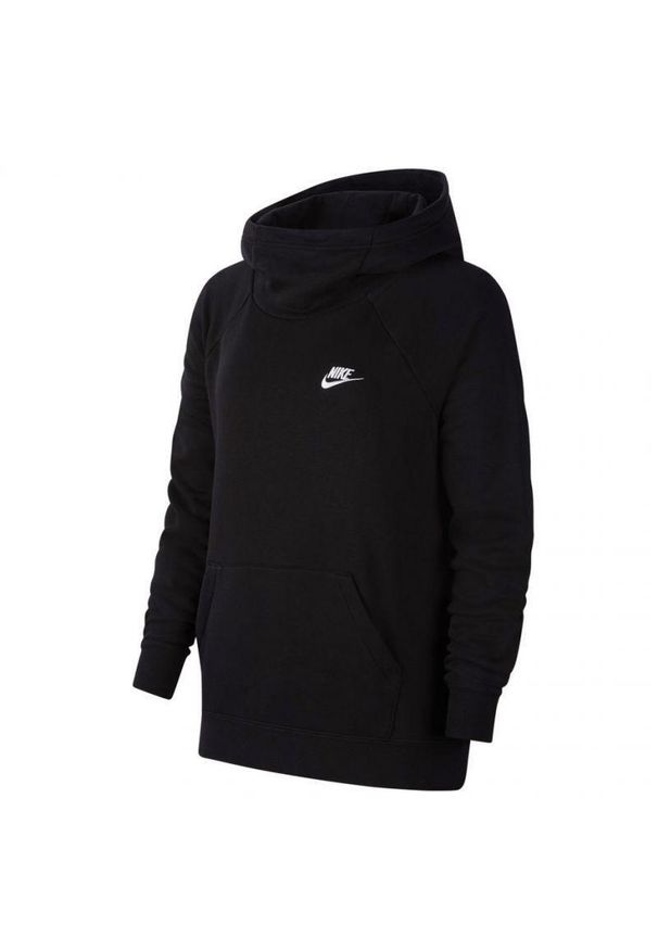 Nike - Damska Bluza Z Kapturem Essentials Funnel Neck. Typ kołnierza: kaptur. Kolor: czarny