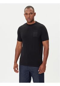 Karl Lagerfeld - KARL LAGERFELD T-Shirt 755034 554221 Czarny Regular Fit. Typ kołnierza: dekolt w karo. Kolor: czarny. Materiał: bawełna