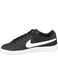Buty do chodzenia damskie Nike Court Royale. Zapięcie: sznurówki. Kolor: czarny. Materiał: tkanina, materiał, skóra, syntetyk. Szerokość cholewki: normalna. Model: Nike Court. Sport: turystyka piesza