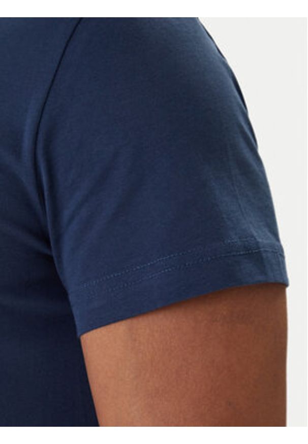 Versace Jeans Couture T-Shirt 80GAHT03 CJ00T Niebieski Regular Fit. Kolor: niebieski. Materiał: bawełna