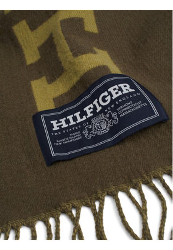 TOMMY HILFIGER - Tommy Hilfiger Szalik AM0AM12838 Zielony. Kolor: zielony. Materiał: materiał, wełna