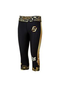 Legginsy sportowe damskie EXTREME HOBBY ROSE 3/4. Kolor: czarny. Materiał: poliester, elastan