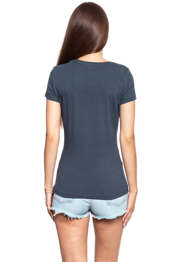 Mustang - MUSTANG T SHIRT DAMSKI Alexia C Print Blue Nights 1008973 4085. Wzór: nadruk