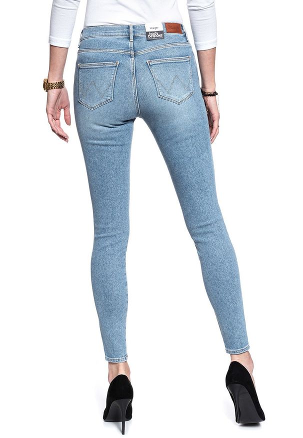 Wrangler - WRANGLER HIGH SKINNY BLUE POWDER W27HFS15L 112128076. Stan: podwyższony