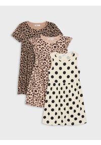 Sinsay - Bawełniane sukienki dresowe 3 pack - wielobarwny. Materiał: bawełna, dresówka #1