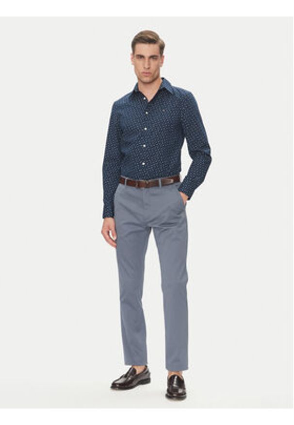 TOMMY HILFIGER - Tommy Hilfiger Koszula MW0MW38559 Granatowy Slim Fit. Kolor: niebieski. Materiał: bawełna
