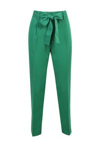 TOP SECRET - Eleganckie spodnie z guzikami na dole. Okazja: do pracy, na co dzień. Stan: podwyższony. Kolor: zielony. Materiał: materiał. Sezon: lato. Styl: elegancki #2