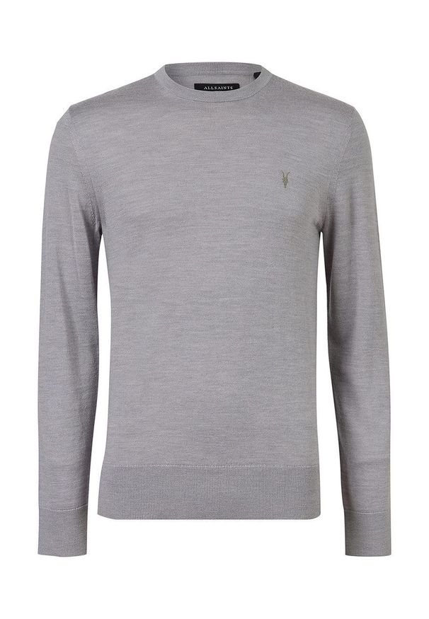 AllSaints sweter męski kolor szary lekki. Okazja: na co dzień. Kolor: szary. Materiał: wełna, materiał. Długość rękawa: długi rękaw. Długość: długie. Styl: casual