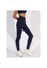 POWERLAYER - Ekologiczne Legginsy Damskie - Eco Navy 2XS. Kolor: niebieski. Materiał: poliester. Sport: fitness