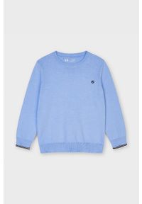Mayoral - Sweter dziecięcy. Okazja: na co dzień. Kolor: niebieski. Materiał: wełna, bawełna, dzianina, poliamid. Styl: casual #1