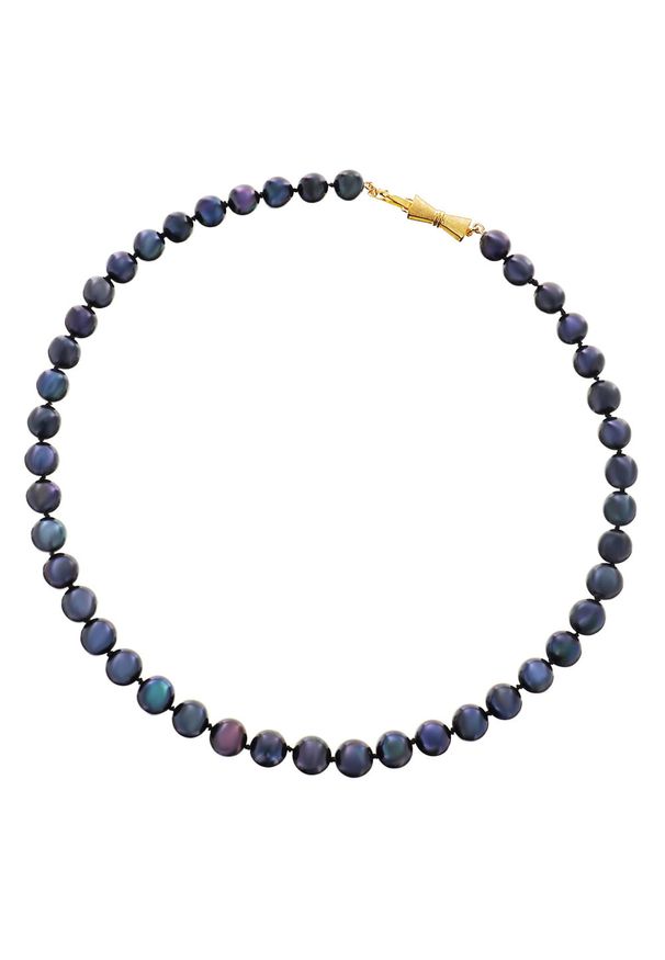 Braccatta - LAMAR NOIR Naszyjnik czarne perły naturalne kolia choker. Materiał: pozłacane, srebrne. Kolor: czarny. Wzór: aplikacja, gładki. Kamień szlachetny: perła