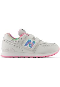 Buty dziecięce New Balance PV574KL – szare. Zapięcie: rzepy. Kolor: szary. Materiał: materiał, syntetyk, guma. Szerokość cholewki: normalna. Model: New Balance 574. Sport: turystyka piesza