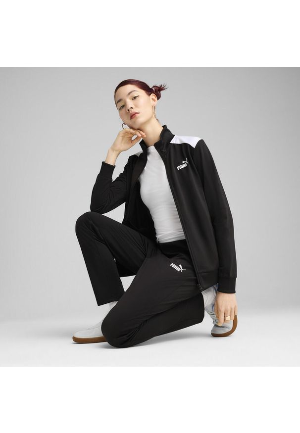 Puma - Damski dres z poliestru PUMA. Kolor: zielony, czarny, brązowy, wielokolorowy. Materiał: poliester, dresówka. Wzór: nadruk. Sport: fitness