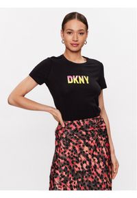 DKNY T-Shirt P3BHDDNA Czarny Regular Fit. Kolor: czarny. Materiał: bawełna