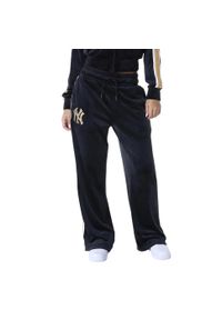 New Era - Damskie spodnie dresowe z weluru New York Yankees. Kolor: czarny. Materiał: welur, dresówka. Długość: długie #2