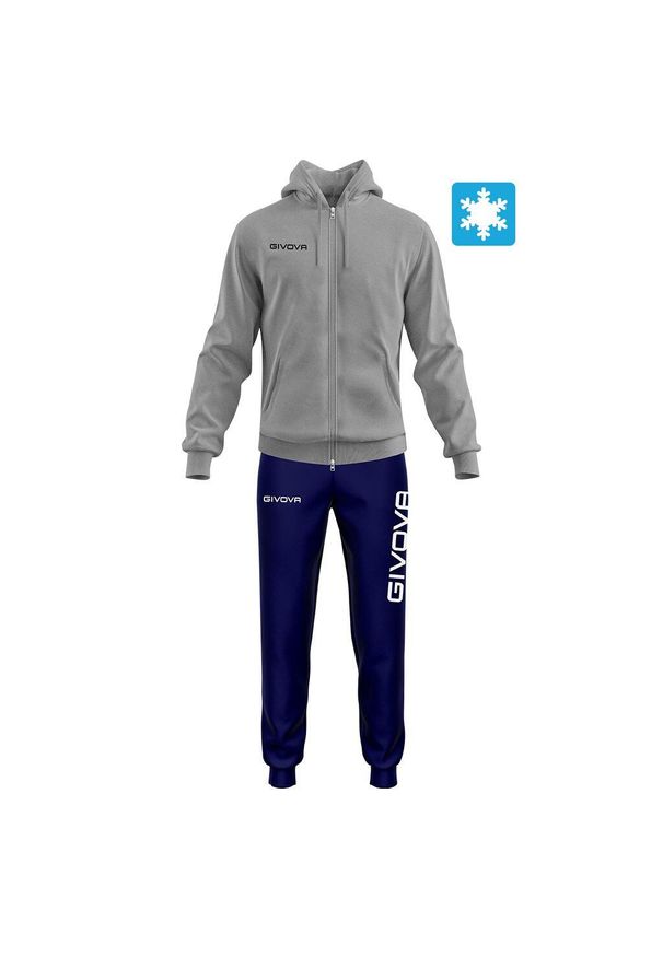 Givova Tuta King Felpa – dres dziecięcy XS. Kolor: szary, niebieski, wielokolorowy. Materiał: dresówka