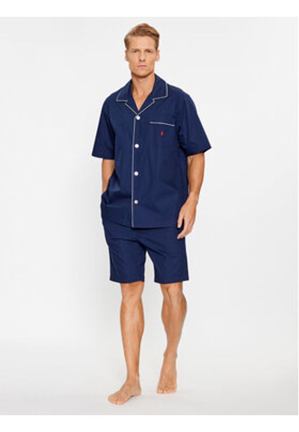 Polo Ralph Lauren Piżama 714899503004 Granatowy Regular Fit. Kolor: niebieski. Materiał: bawełna