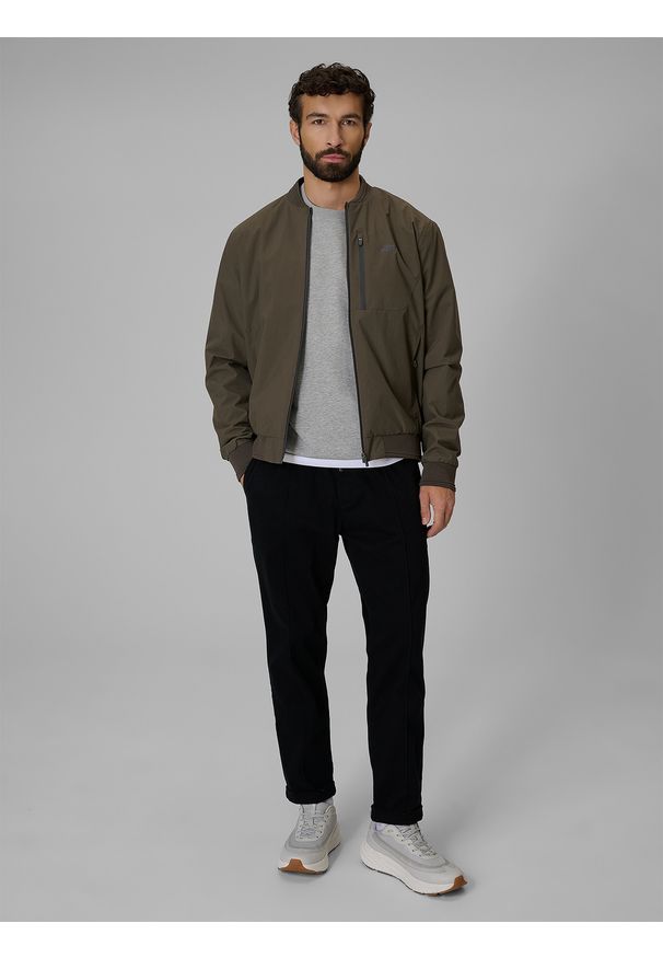 4f - 4F Bluza dresowa regular bez kaptura męska - szara M. Okazja: na co dzień. Typ kołnierza: bez kaptura. Kolor: szary. Materiał: dresówka. Styl: casual