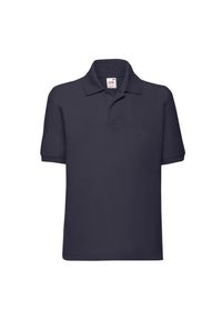 FRUIT OF THE LOOM - Koszulka Polo Dla Dzieci 65/35. Typ kołnierza: polo. Kolor: niebieski