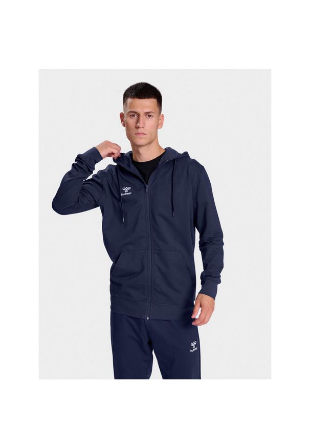 Bluza dresowa z kapturem Hummel Go 2.0. Typ kołnierza: kaptur. Kolor: niebieski. Materiał: dresówka. Sport: fitness