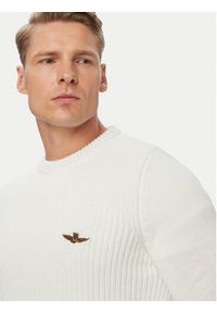 Aeronautica Militare Sweter 262MA1571UL00409 Biały Regular Fit. Kolor: biały. Materiał: bawełna #4