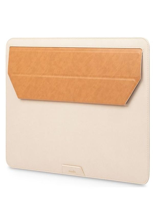 Moshi Muse 14'' 3-in-1 Slim - Pokrowiec MacBook Pro 14'' (M3/M2/M1/2023-2021) seashell white. Materiał: skóra. Styl: elegancki