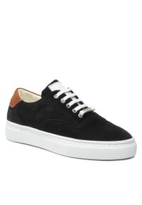 Sneakersy Tortola 190 Black. Kolor: czarny. Materiał: zamsz, skóra