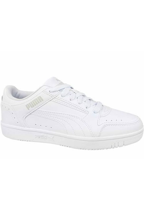 Buty do chodzenia damskie Puma Rebound Joy LO JR. Zapięcie: sznurówki. Kolor: biały. Materiał: guma, materiał, tkanina, syntetyk. Szerokość cholewki: normalna. Sport: turystyka piesza