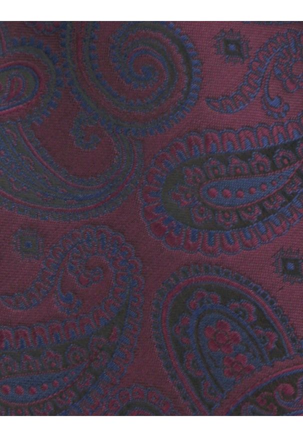 Krawat Męski - Angelo di Monti - Bordo z Dużym Paisley. Kolor: czerwony. Materiał: tkanina. Wzór: paisley. Styl: elegancki, wizytowy