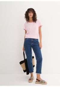 bonprix - Bluzka z okrągłym dekoltem (5 szt.). Kolor: różowy. Materiał: jersey. Długość rękawa: krótki rękaw. Długość: krótkie #3