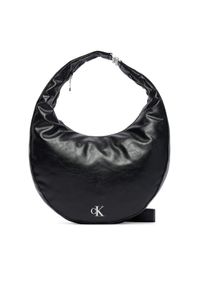 Calvin Klein Torebka Buckle Convertible Hobo Bag LV04F3446G Czarny. Kolor: czarny. Materiał: skórzane #1