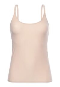 Chantelle Top Soft Stretch C10620 Beżowy Slim Fit. Kolor: beżowy. Materiał: syntetyk #3
