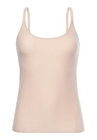 Chantelle Top Soft Stretch C10620 Beżowy Slim Fit. Kolor: beżowy. Materiał: syntetyk