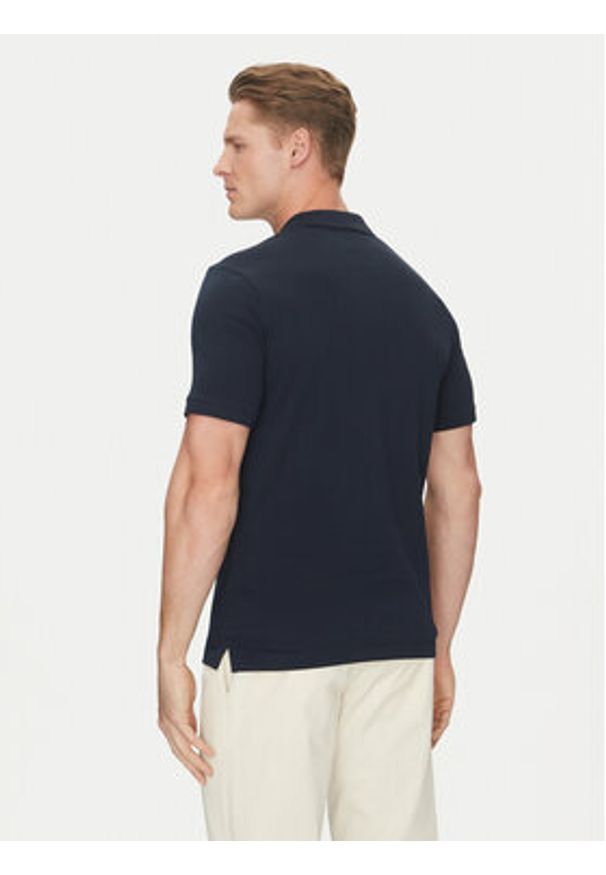 Calvin Klein Polo K10K111196 Granatowy Slim Fit. Typ kołnierza: polo. Kolor: niebieski. Materiał: bawełna