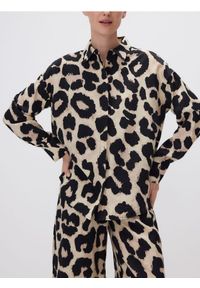 Reserved - Wzorzysta koszula z wiskozy - brązowy. Kolor: brązowy. Materiał: wiskoza #1