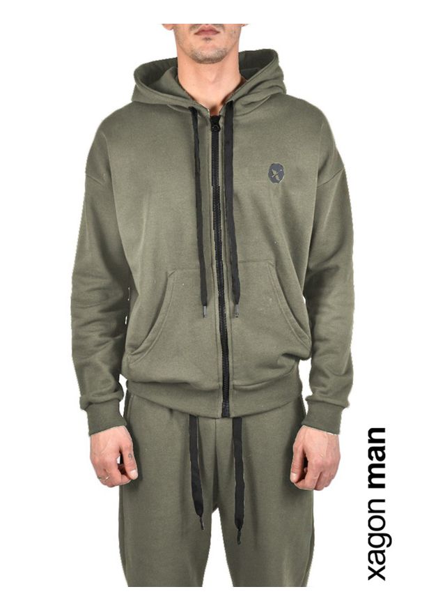 Xagon Man Bluza "Fleece". Okazja: na co dzień. Typ kołnierza: kaptur. Materiał: tkanina. Wzór: aplikacja. Styl: casual