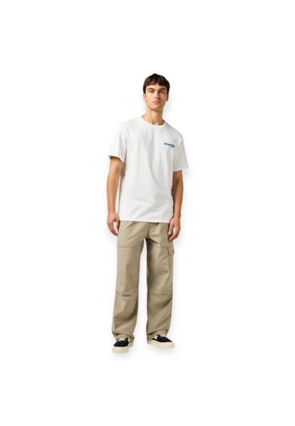 Wrangler - MESKA KOSZULKA WRANGLER GRAPHIC TEE WORN WHITE 112362835