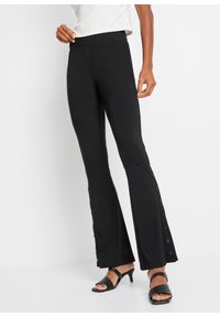 bonprix - Spodnie dzwony z guzikami. Kolor: czarny #1